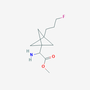 molecular formula C11H18FNO2 B2635988 Methyl 2-amino-2-[3-(3-fluoropropyl)-1-bicyclo[1.1.1]pentanyl]acetate CAS No. 2287261-86-1