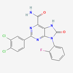2-(3,4-dichlorophenyl)-9-(2-fluorophenyl)-8-oxo-8,9-dihydro-7H-purine-6-carboxamide