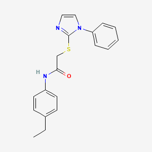 molecular formula C19H19N3OS B2635999 N-(4-ethylphenyl)-2-(1-phenylimidazol-2-yl)sulfanylacetamide CAS No. 688335-47-9