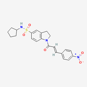 (E)-N-cyclopentyl-1-(3-(4-nitrophenyl)acryloyl)indoline-5-sulfonamide