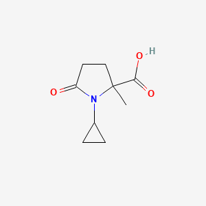 molecular formula C9H13NO3 B2636023 1-Cyclopropyl-2-methyl-5-oxoproline CAS No. 1935343-60-4