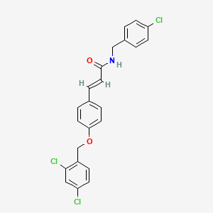molecular formula C23H18Cl3NO2 B2636026 (E)-N-(4-chlorobenzyl)-3-{4-[(2,4-dichlorobenzyl)oxy]phenyl}-2-propenamide CAS No. 477888-78-1