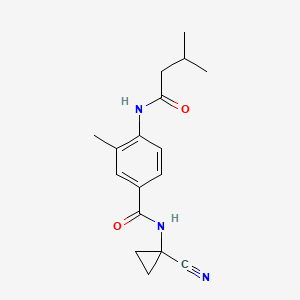 molecular formula C17H21N3O2 B2636030 N-(1-cyanocyclopropyl)-3-methyl-4-(3-methylbutanamido)benzamide CAS No. 1384803-41-1