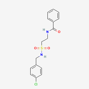 molecular formula C16H17ClN2O3S B2636037 N-(2-(N-(4-chlorobenzyl)sulfamoyl)ethyl)benzamide CAS No. 899997-09-2