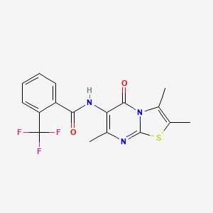 molecular formula C17H14F3N3O2S B2636042 2-(trifluoromethyl)-N-(2,3,7-trimethyl-5-oxo-5H-thiazolo[3,2-a]pyrimidin-6-yl)benzamide CAS No. 1021039-92-8