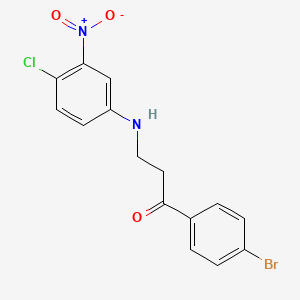 molecular formula C15H12BrClN2O3 B2636047 1-(4-Bromophenyl)-3-(4-chloro-3-nitroanilino)-1-propanone CAS No. 882748-42-7
