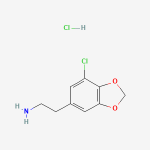 molecular formula C9H11Cl2NO2 B2636050 2-(7-Chloro-1,3-benzodioxol-5-yl)ethanamine;hydrochloride CAS No. 29401-05-6