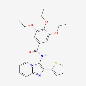 molecular formula C24H25N3O4S B2636051 3,4,5-triethoxy-N-(2-thien-2-ylimidazo[1,2-a]pyridin-3-yl)benzamide CAS No. 850930-50-6