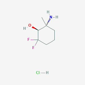 molecular formula C7H14ClF2NO B2636055 (1S,2R)-2-氨基-6,6-二氟-2-甲基环己醇；盐酸盐 CAS No. 2580094-79-5