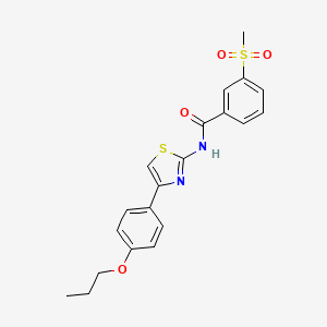 molecular formula C20H20N2O4S2 B2636061 3-(methylsulfonyl)-N-(4-(4-propoxyphenyl)thiazol-2-yl)benzamide CAS No. 896285-67-9