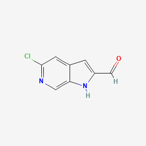 molecular formula C8H5ClN2O B2636062 5-Chloro-1H-pyrrolo[2,3-c]pyridine-2-carbaldehyde CAS No. 867036-45-1