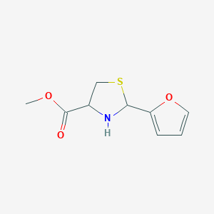 molecular formula C9H11NO3S B2636073 Methyl 2-(furan-2-yl)-1,3-thiazolidine-4-carboxylate CAS No. 2248257-93-2