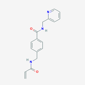molecular formula C17H17N3O2 B2636078 4-[(Prop-2-enoylamino)methyl]-N-(pyridin-2-ylmethyl)benzamide CAS No. 2201581-05-5
