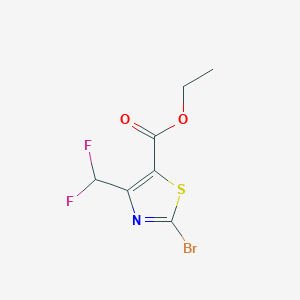 molecular formula C7H6BrF2NO2S B2636082 ethyl 2-bromo-4-(difluoromethyl)-1,3-thiazole-5-carboxylate CAS No. 1631960-99-0