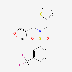N-(furan-3-ylmethyl)-N-(thiophen-2-ylmethyl)-3-(trifluoromethyl)benzenesulfonamide