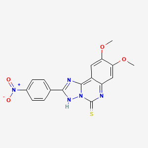 8,9-dimethoxy-2-(4-nitrophenyl)[1,2,4]triazolo[1,5-c]quinazoline-5(6H)-thione
