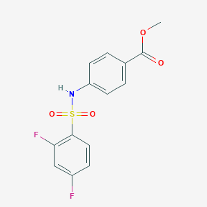 molecular formula C14H11F2NO4S B263610 Methyl 4-{[(2,4-difluorophenyl)sulfonyl]amino}benzoate 