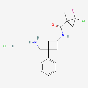 N-[3-(Aminomethyl)-3-phenylcyclobutyl]-2-chloro-2-fluoro-1-methylcyclopropane-1-carboxamide;hydrochloride