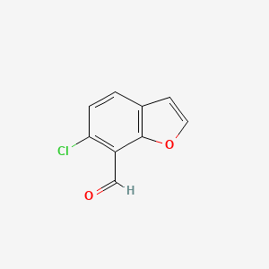 molecular formula C9H5ClO2 B2636104 6-Chloro-1-benzofuran-7-carbaldehyde CAS No. 2241128-03-8
