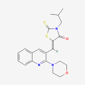 molecular formula C21H23N3O2S2 B2636108 (Z)-3-isobutyl-5-((2-morpholinoquinolin-3-yl)methylene)-2-thioxothiazolidin-4-one CAS No. 886167-98-2