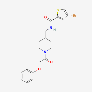 molecular formula C19H21BrN2O3S B2636115 4-bromo-N-((1-(2-phenoxyacetyl)piperidin-4-yl)methyl)thiophene-2-carboxamide CAS No. 1797213-24-1