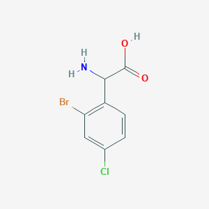 molecular formula C8H7BrClNO2 B2636120 2-Amino-2-(2-bromo-4-chlorophenyl)acetic acid CAS No. 1273600-38-6