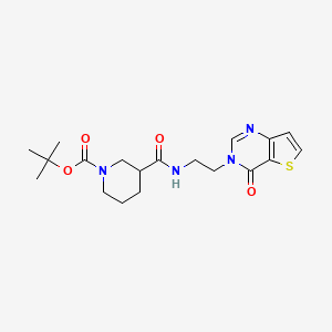 molecular formula C19H26N4O4S B2636125 tert-butyl 3-((2-(4-oxothieno[3,2-d]pyrimidin-3(4H)-yl)ethyl)carbamoyl)piperidine-1-carboxylate CAS No. 1904021-81-3