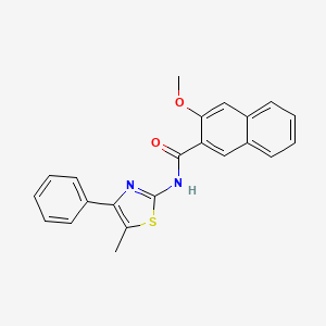 molecular formula C22H18N2O2S B2636137 3-methoxy-N-(5-methyl-4-phenyl-1,3-thiazol-2-yl)naphthalene-2-carboxamide CAS No. 313262-25-8
