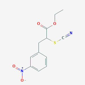 molecular formula C12H12N2O4S B2636140 Ethyl 3-(3-nitrophenyl)-2-thiocyanatopropanoate CAS No. 300818-44-4