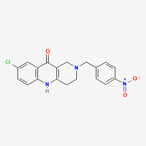 molecular formula C19H16ClN3O3 B2636148 8-Chloro-2-[(4-nitrophenyl)methyl]-1,3,4,5-tetrahydrobenzo[b][1,6]naphthyridin-10-one CAS No. 2309187-50-4