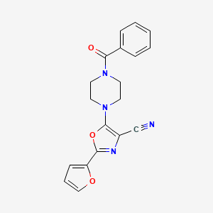 molecular formula C19H16N4O3 B2636149 5-(4-Benzoylpiperazin-1-yl)-2-(furan-2-yl)oxazole-4-carbonitrile CAS No. 903869-34-1