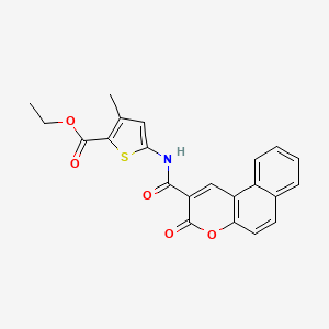 molecular formula C22H17NO5S B2636152 Ethyl 3-methyl-5-[(3-oxobenzo[f]chromene-2-carbonyl)amino]thiophene-2-carboxylate CAS No. 477568-15-3