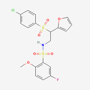 N-[2-[(4-chlorophenyl)sulfonyl]-2-(2-furyl)ethyl]-5-fluoro-2-methoxybenzenesulfonamide