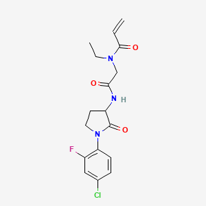 molecular formula C17H19ClFN3O3 B2636159 N-[2-[[1-(4-Chloro-2-fluorophenyl)-2-oxopyrrolidin-3-yl]amino]-2-oxoethyl]-N-ethylprop-2-enamide CAS No. 2361666-77-3
