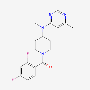 molecular formula C18H20F2N4O B2636179 (2,4-Difluorophenyl)-[4-[methyl-(6-methylpyrimidin-4-yl)amino]piperidin-1-yl]methanone CAS No. 2415524-33-1