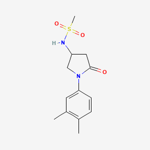 molecular formula C13H18N2O3S B2636181 N-(1-(3,4-dimethylphenyl)-5-oxopyrrolidin-3-yl)methanesulfonamide CAS No. 896308-79-5