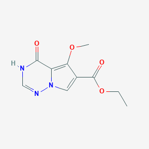 molecular formula C10H11N3O4 B2636186 Ethyl 4-hydroxy-5-methoxypyrrolo[2,1-F][1,2,4]triazine-6-carboxylate CAS No. 310443-54-0