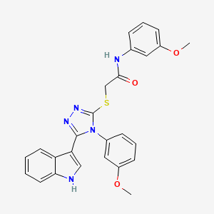 2-((5-(1H-indol-3-yl)-4-(3-methoxyphenyl)-4H-1,2,4-triazol-3-yl)thio)-N-(3-methoxyphenyl)acetamide