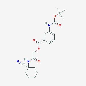 molecular formula C21H27N3O5 B2636214 [2-[(1-Cyanocyclohexyl)amino]-2-oxoethyl] 3-[(2-methylpropan-2-yl)oxycarbonylamino]benzoate CAS No. 874593-41-6