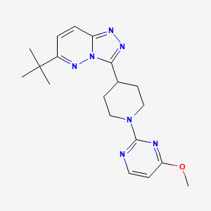 molecular formula C19H25N7O B2636224 2-(4-{6-叔丁基-[1,2,4]三唑并[4,3-b]哒嗪-3-基}哌啶-1-基)-4-甲氧嘧啶 CAS No. 2199189-33-6