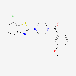 molecular formula C20H20ClN3O2S B2636225 (4-(7-Chloro-4-methylbenzo[d]thiazol-2-yl)piperazin-1-yl)(3-methoxyphenyl)methanone CAS No. 897488-03-8