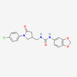 1-(Benzo[d][1,3]dioxol-5-yl)-3-((1-(4-chlorophenyl)-5-oxopyrrolidin-3-yl)methyl)urea