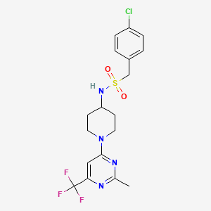 molecular formula C18H20ClF3N4O2S B2636229 1-(4-氯苯基)-N-(1-(2-甲基-6-(三氟甲基)嘧啶-4-基)哌啶-4-基)甲磺酰胺 CAS No. 2034599-68-1