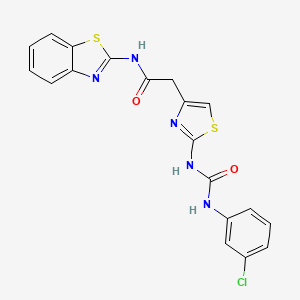 molecular formula C19H14ClN5O2S2 B2636235 N-(苯并[d]噻唑-2-基)-2-(2-(3-(3-氯苯基)脲基)噻唑-4-基)乙酰胺 CAS No. 897621-48-6