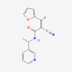 molecular formula C15H13N3O2 B2636243 (Z)-2-氰基-3-(呋喃-2-基)-N-(1-吡啶-3-基乙基)丙-2-烯酰胺 CAS No. 1356818-12-6