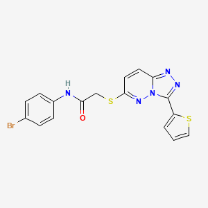 molecular formula C17H12BrN5OS2 B2636244 N-(4-溴苯基)-2-((3-(噻吩-2-基)-[1,2,4]三唑并[4,3-b]哒嗪-6-基)硫代)乙酰胺 CAS No. 868966-53-4