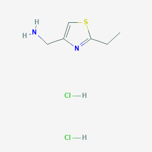molecular formula C6H12Cl2N2S B2636245 (2-乙基-1,3-噻唑-4-基)甲胺二盐酸盐 CAS No. 1281872-36-3