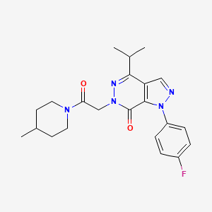 1-(4-fluorophenyl)-4-isopropyl-6-(2-(4-methylpiperidin-1-yl)-2-oxoethyl)-1H-pyrazolo[3,4-d]pyridazin-7(6H)-one