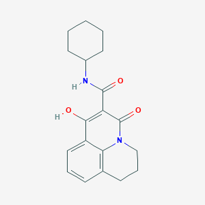 molecular formula C19H22N2O3 B2636253 N-cyclohexyl-7-hydroxy-5-oxo-2,3-dihydro-1H,5H-pyrido[3,2,1-ij]quinoline-6-carboxamide CAS No. 376621-53-3