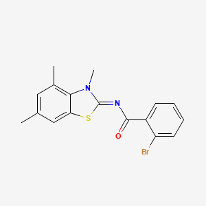 2-bromo-N-(3,4,6-trimethyl-1,3-benzothiazol-2-ylidene)benzamide